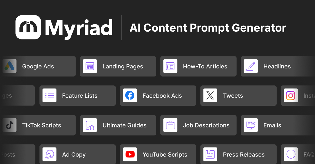 Myriad: AI Writing Prompt Generator (Free Tool)